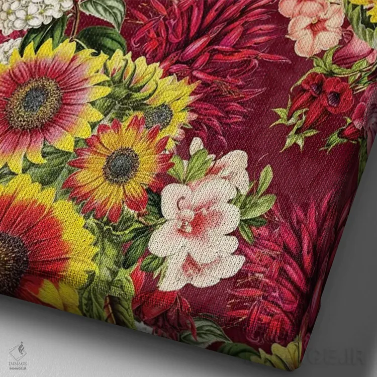 تابلو باغ گیاهی تابستانی شماره ۱۵ اثر برجو کورکمازیورک - نمای نزدیک بافت بوم