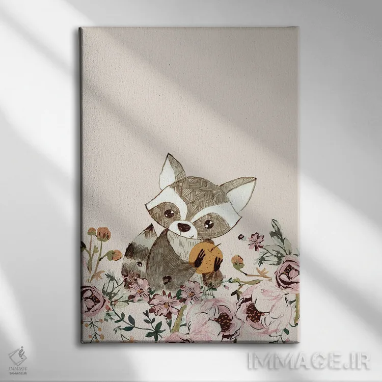 تابلو راکن و سیب اثر برنادت اوربانویک - نمای روبهرو روی دیوار