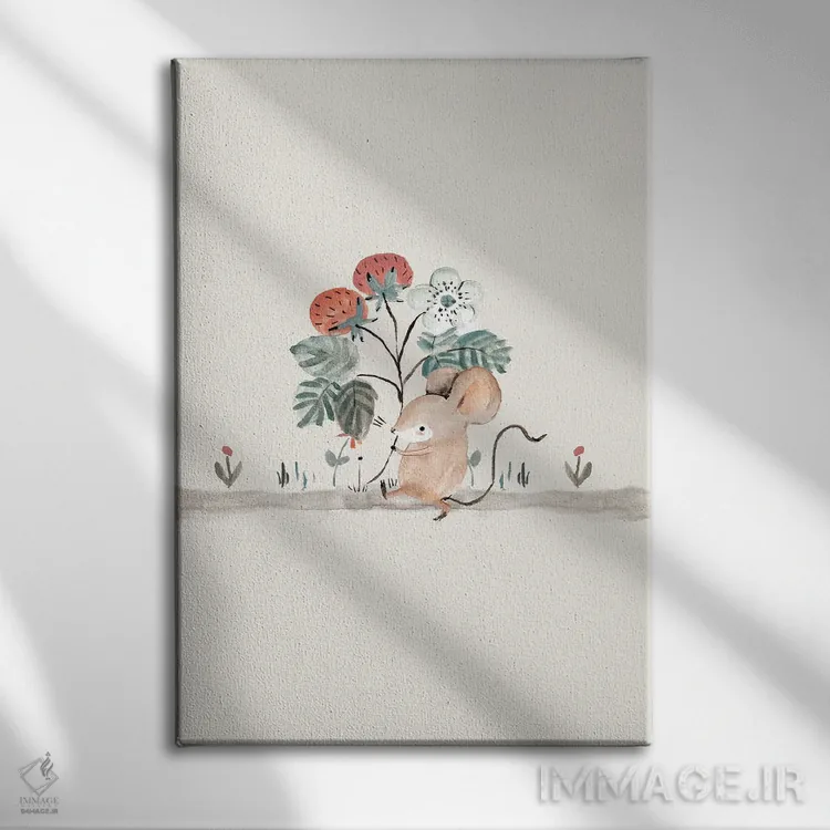 تابلو چیننده توتفرنگی اثر برنادت اوربانویک - نمای روبهرو روی دیوار