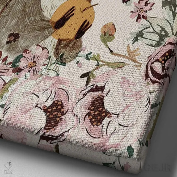 تابلو راکن و سیب اثر برنادت اوربانویک - نمای نزدیک بافت بوم