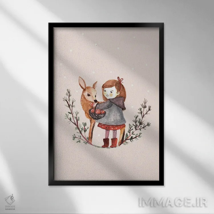 تابلو لحظه زمستانی اثر برنادت اوربانویک - نمای قابدار مشکی