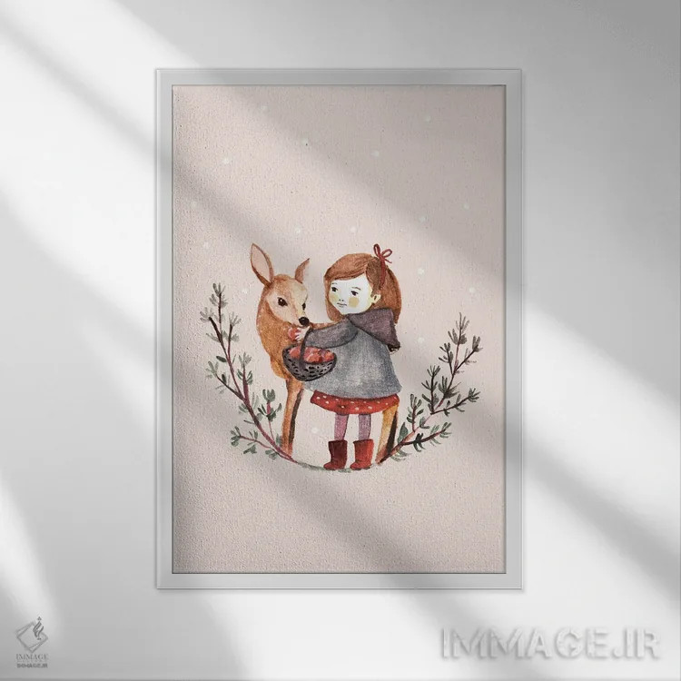 تابلو لحظه زمستانی اثر برنادت اوربانویک - نمای قابدار سفید