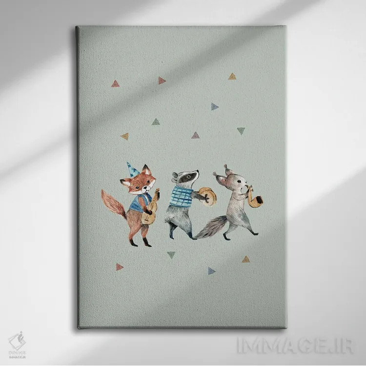 تابلو جشنواره در جنگل اثر برنادت اوربانویک - نمای روبهرو روی دیوار