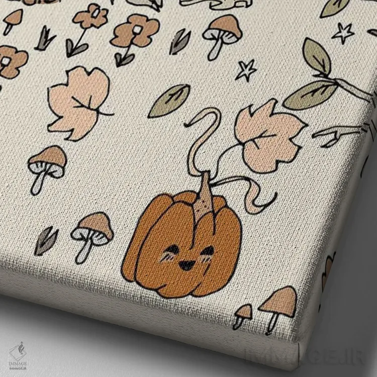 تابلو درخت هالووین اثر برنادت اوربانویک - نمای نزدیک بافت بوم