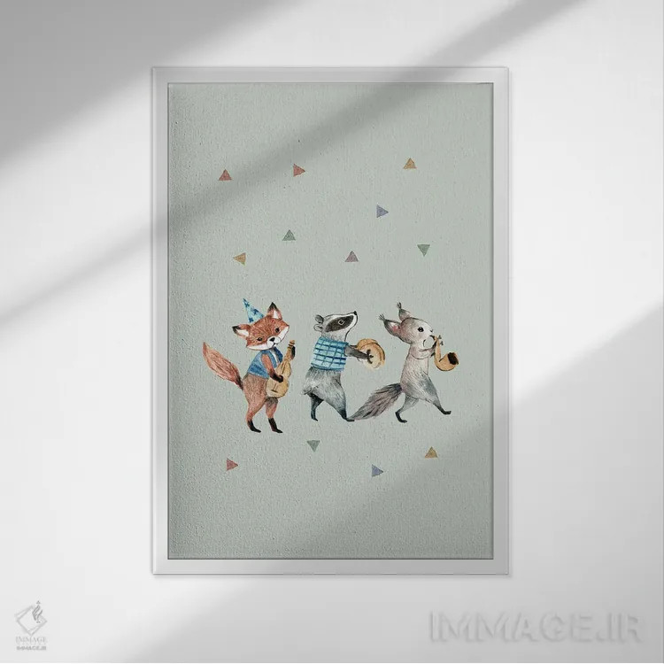 تابلو جشنواره در جنگل اثر برنادت اوربانویک - نمای قابدار سفید