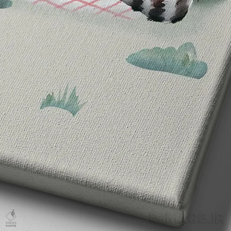 تابلو پیکنیک اثر برنادت اوربانویک - نمای نزدیک بافت بوم