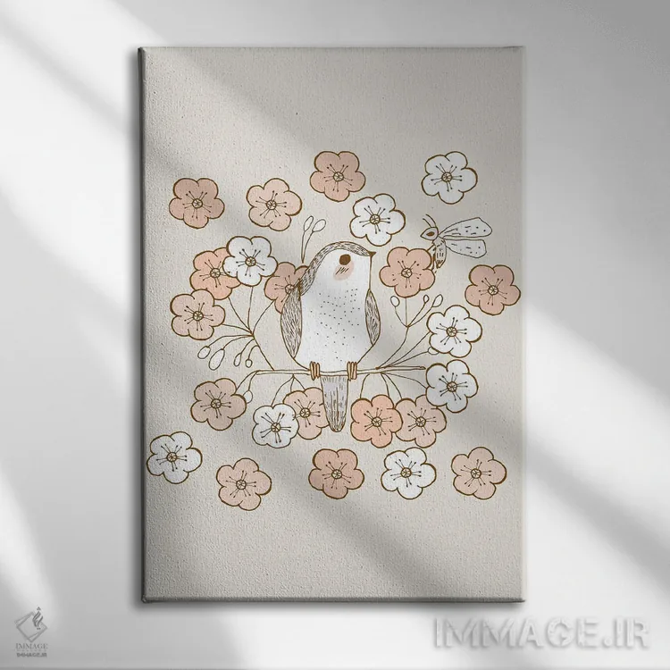 تابلو شکوفههای گیلاس اثر برنادت اوربانویک - نمای روبهرو روی دیوار