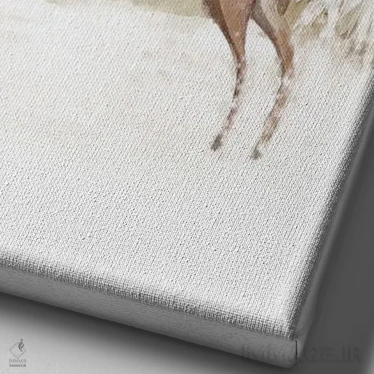 تابلو سفر زمستانی اثر برنادت اوربانویک - نمای نزدیک بافت بوم