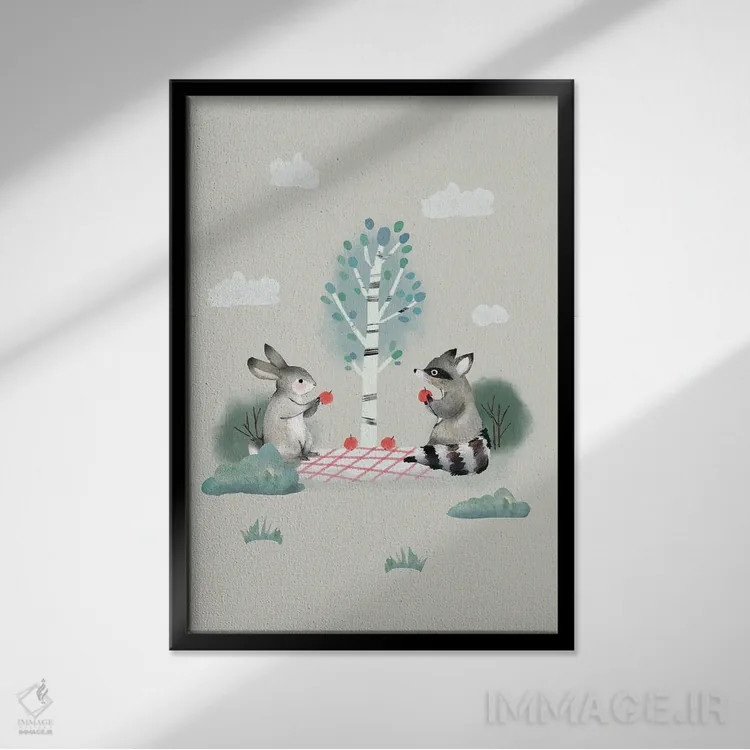 تابلو پیکنیک اثر برنادت اوربانویک - نمای قابدار مشکی