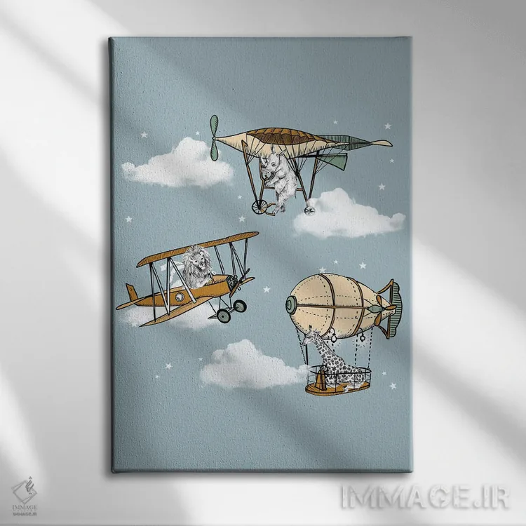 تابلو سفر سافاری (ماجراجویی) اثر برنادت اوربانویک - نمای روبهرو روی دیوار