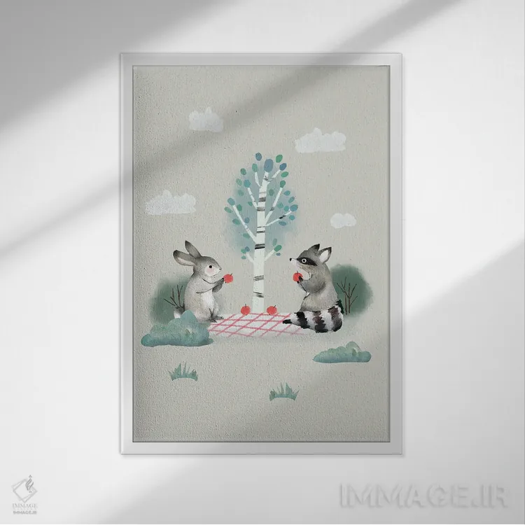 تابلو پیکنیک اثر برنادت اوربانویک - نمای قابدار سفید