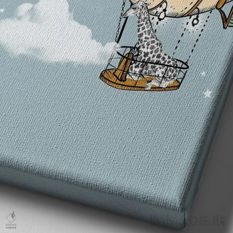 تابلو سفر سافاری (ماجراجویی) اثر برنادت اوربانویک - نمای نزدیک بافت بوم