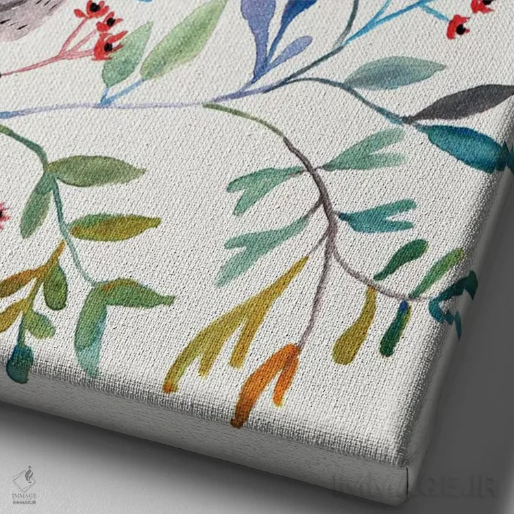 تابلو درخت پرندگان اثر برنادت اوربانویک - نمای نزدیک بافت بوم