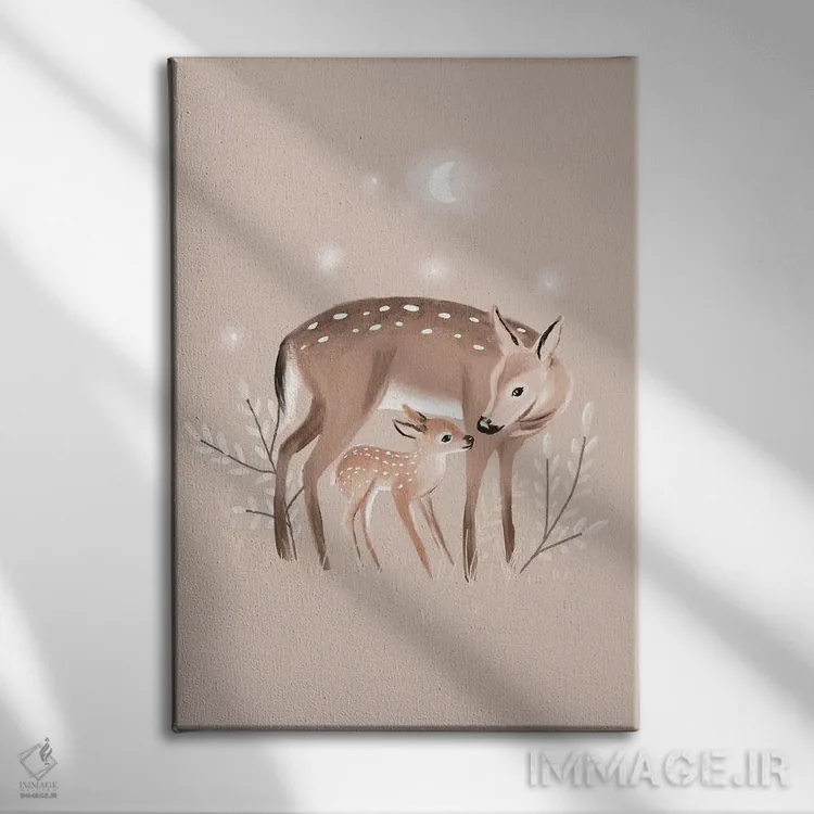 تابلو مامان و من اثر برنادت اوربانویک - نمای روبهرو روی دیوار