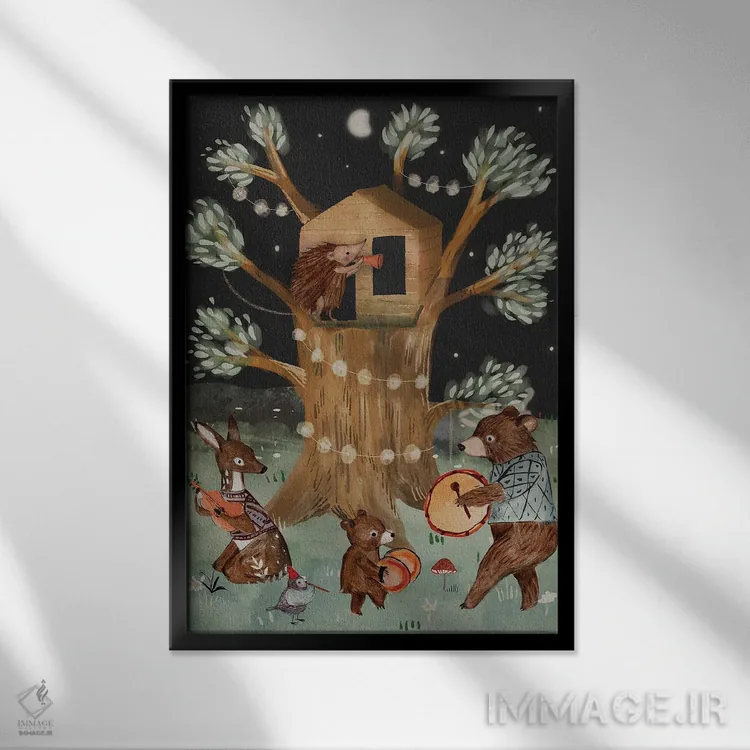 تابلو خانهٔ درختی اثر برنادت اوربانویک - نمای قابدار مشکی