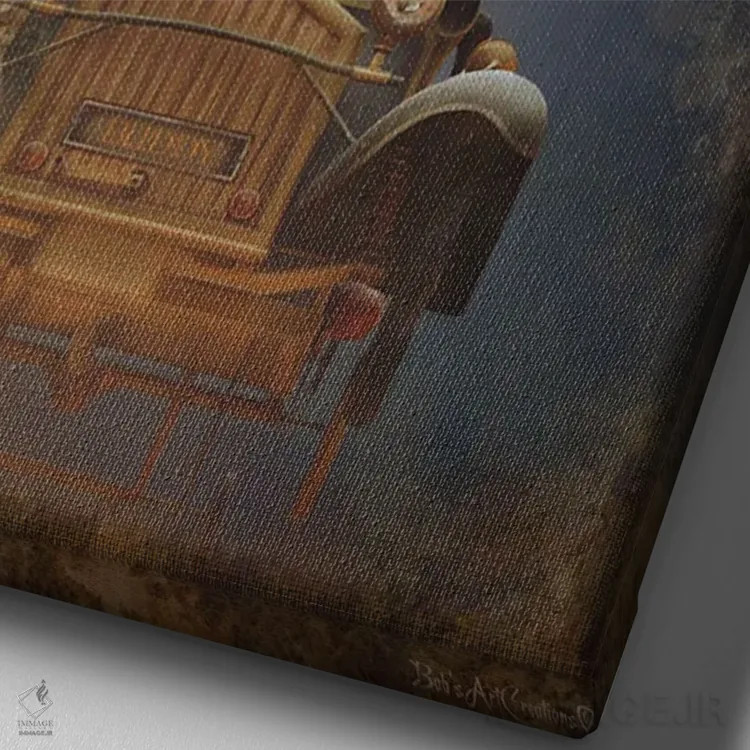 تابلو دوست II اثر بابت ون دن برگ - نمای نزدیک بافت بوم