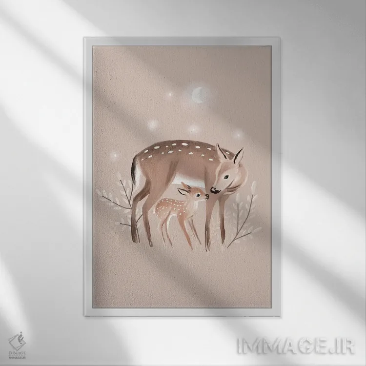 تابلو مامان و من اثر برنادت اوربانویک - نمای قابدار سفید