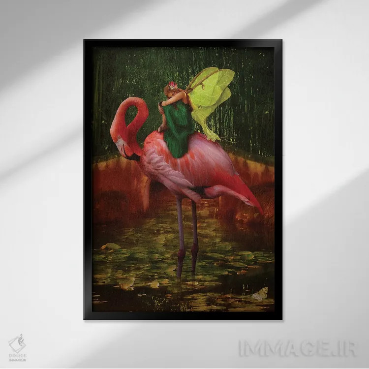 تابلو پری در حال استراحت اثر بابت ون دن برگ - نمای قابدار مشکی