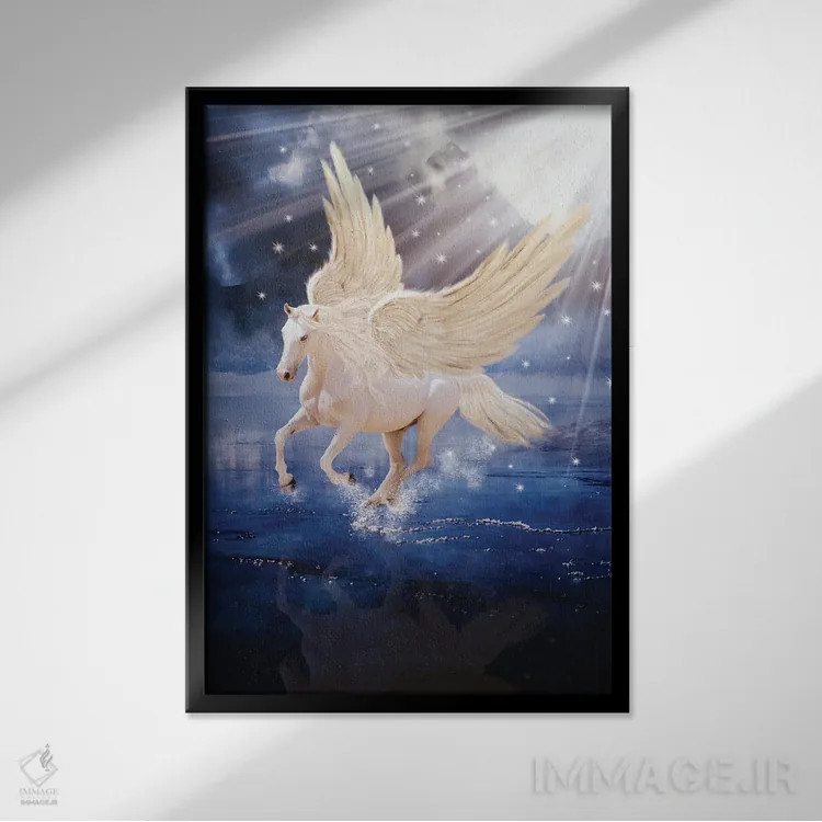 تابلو پگاسوس اثر بابت ون دن برگ - نمای قابدار مشکی