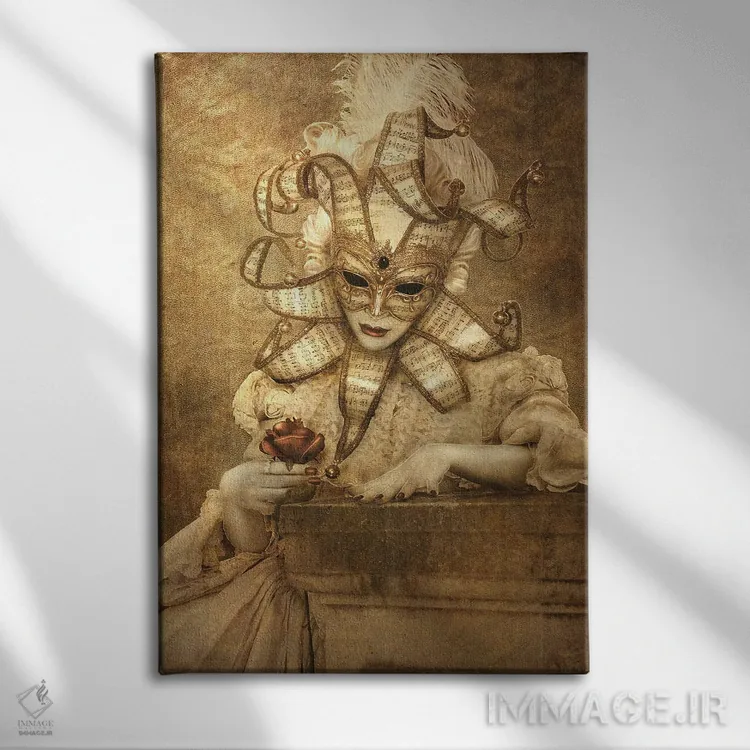 تابلو رقص بالماسکه VI (فرانسوی) اثر بابت ون دن برگ - نمای روبهرو روی دیوار