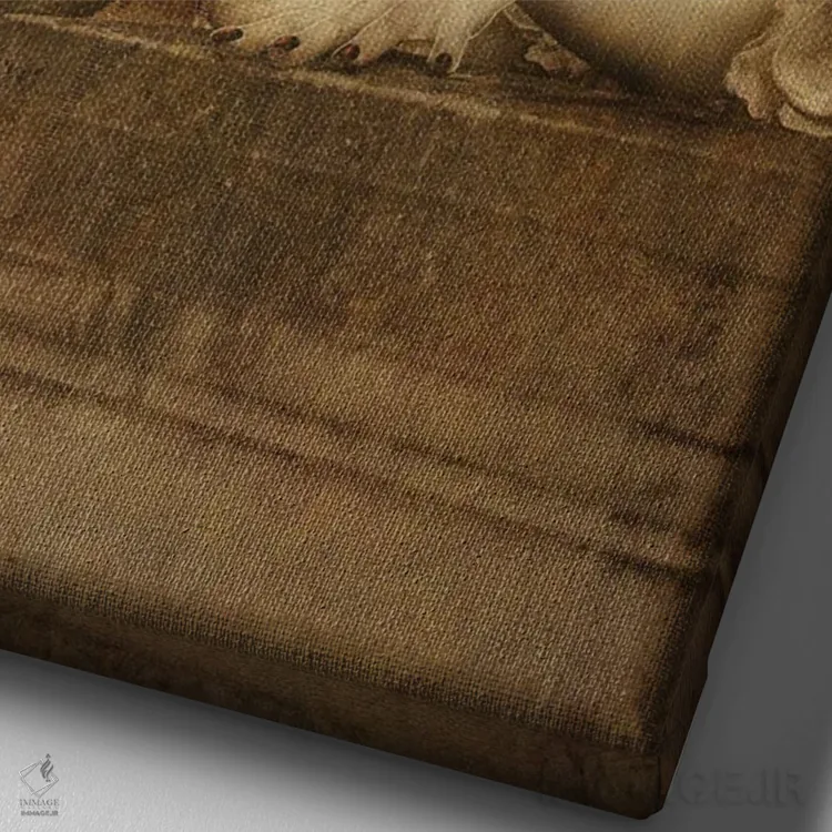 تابلو رقص بالماسکه VI (فرانسوی) اثر بابت ون دن برگ - نمای نزدیک بافت بوم