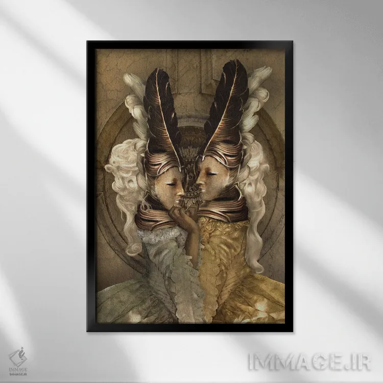 تابلو رقص بالماسکه V (فرانسوی) اثر بابت ون دن برگ - نمای قابدار مشکی