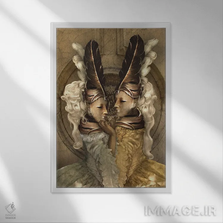 تابلو رقص بالماسکه V (فرانسوی) اثر بابت ون دن برگ - نمای قابدار سفید