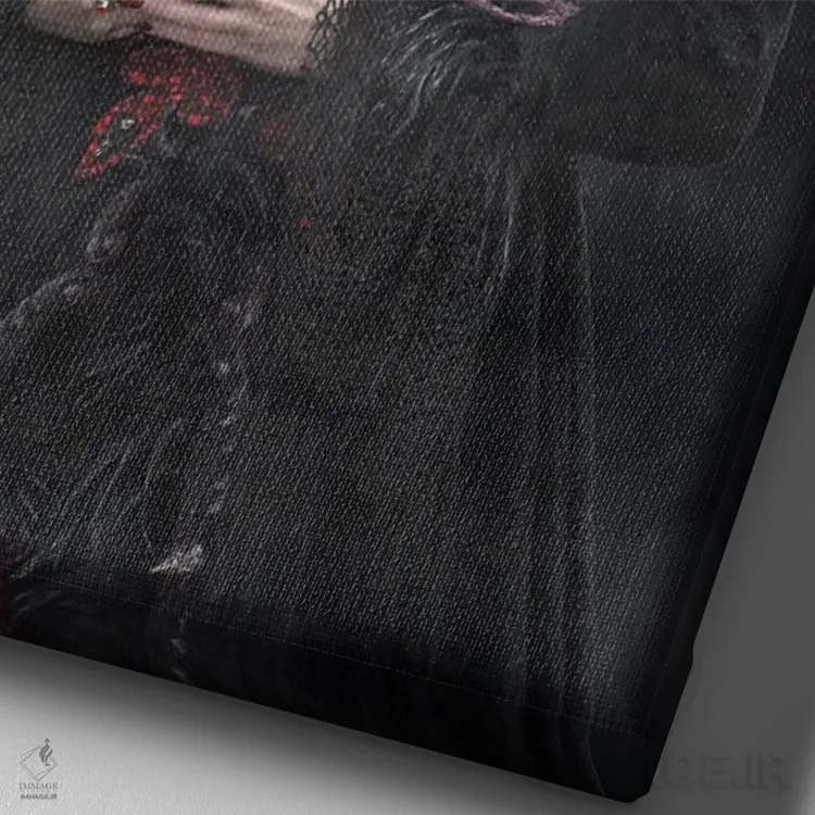 تابلو ملکهٔ شرور اثر بابت ون دن برگ - نمای نزدیک بافت بوم