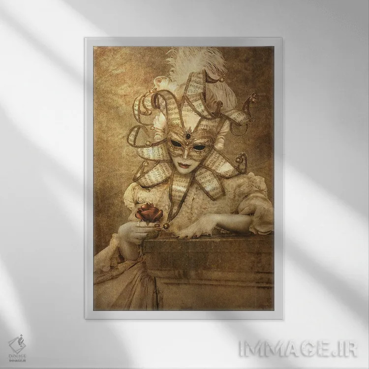 تابلو رقص بالماسکه VI (فرانسوی) اثر بابت ون دن برگ - نمای قابدار سفید