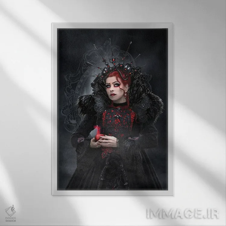 تابلو ملکهٔ شرور اثر بابت ون دن برگ - نمای قابدار سفید