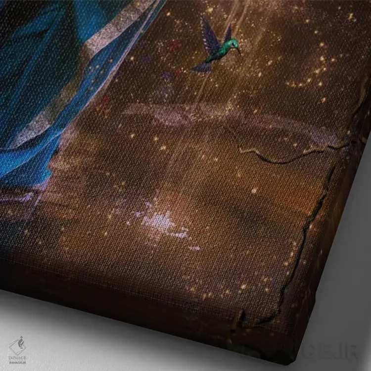 تابلو بانوی دریاچه اثر بابت ون دن برگ - نمای نزدیک بافت بوم