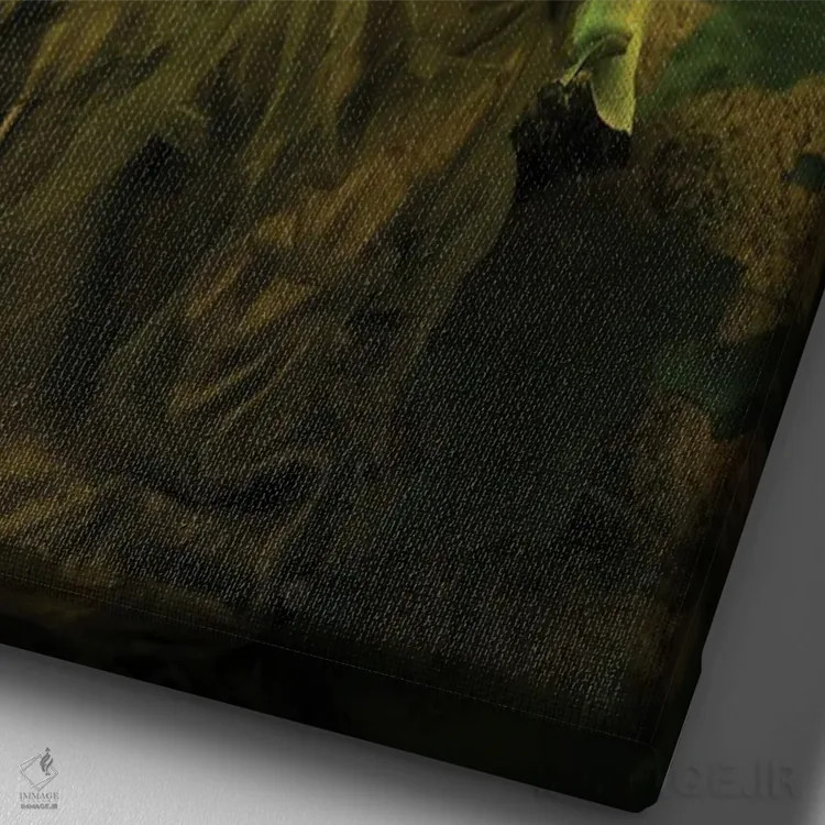 تابلو پری XVI اثر بابت ون دن برگ - نمای نزدیک بافت بوم