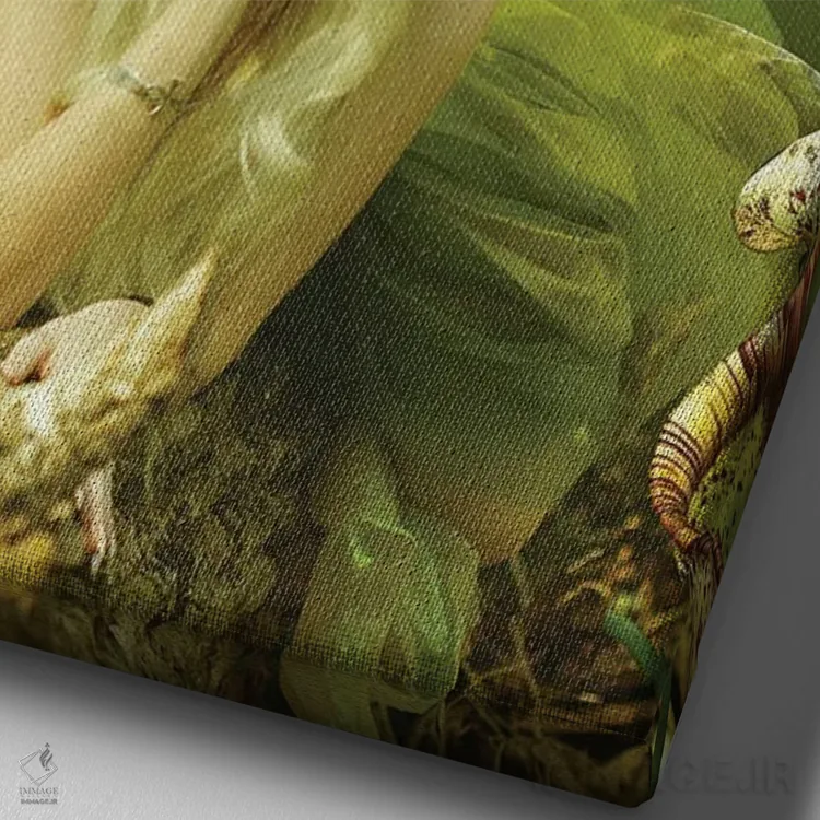 تابلو پری XXII اثر بابت ون دن برگ - نمای نزدیک بافت بوم