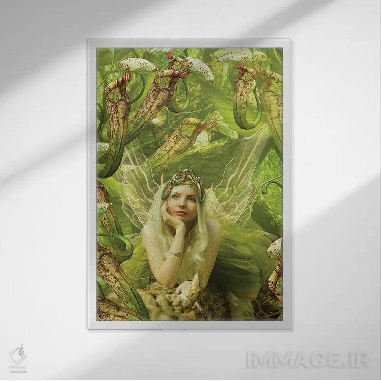 تابلو پری XXII اثر بابت ون دن برگ - نمای قابدار سفید