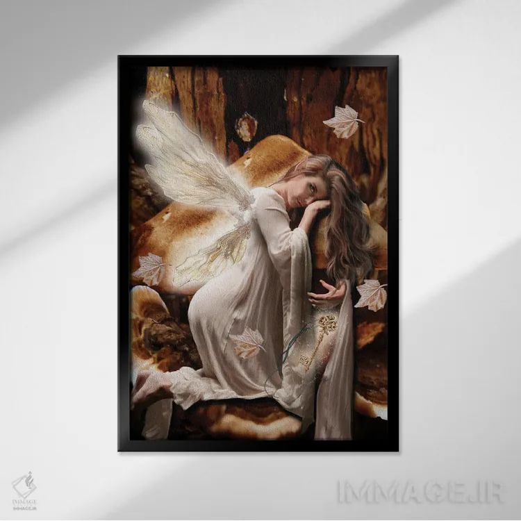 تابلو پری XLV اثر بابت ون دن برگ - نمای قابدار مشکی