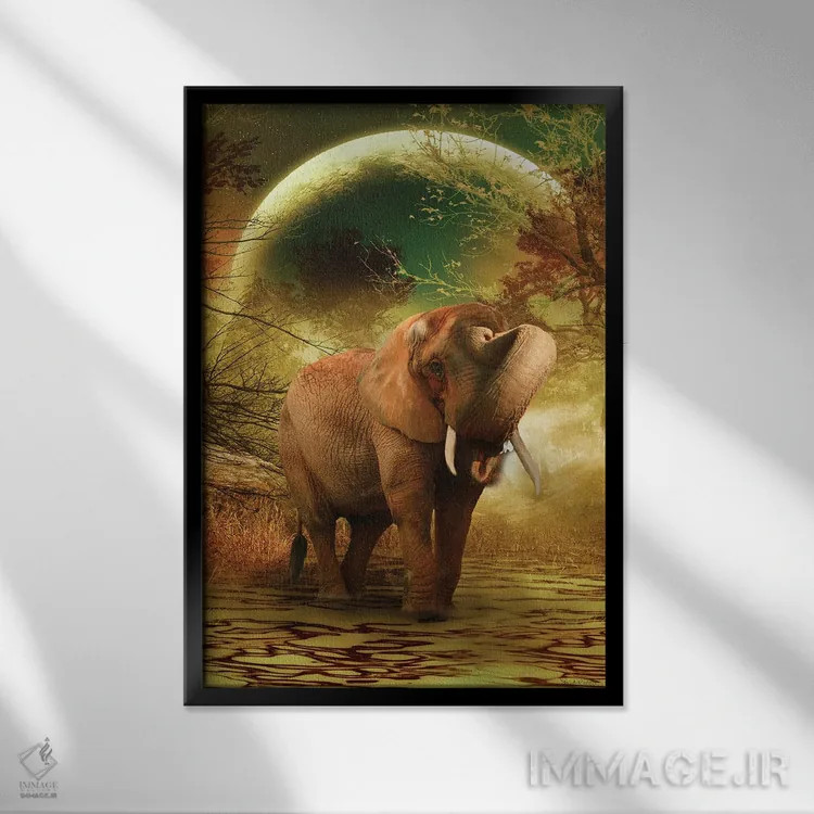 تابلو فیل ریکاردو II اثر بابت ون دن برگ - نمای قابدار مشکی