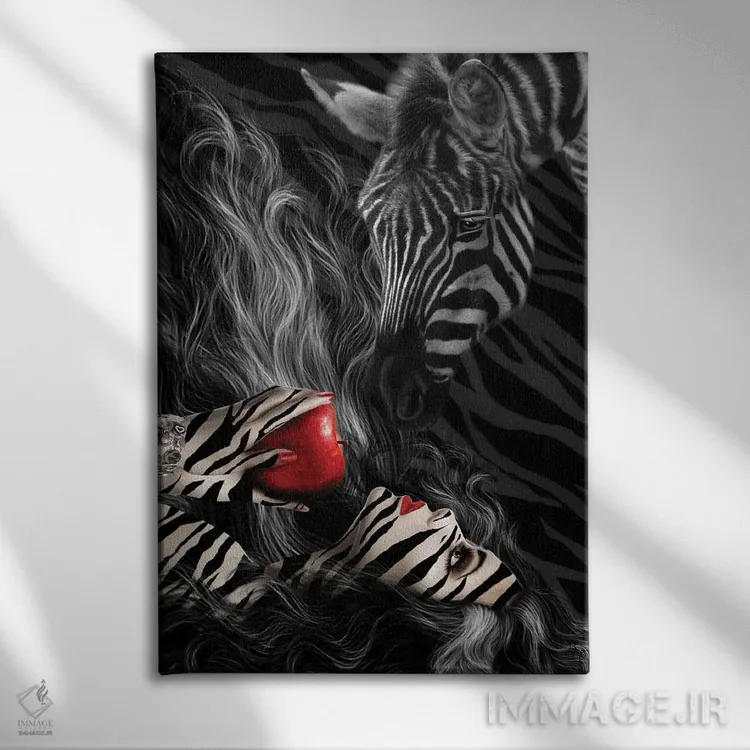 تابلو زمان گورخر اثر بابت ون دن برگ - نمای روبهرو روی دیوار