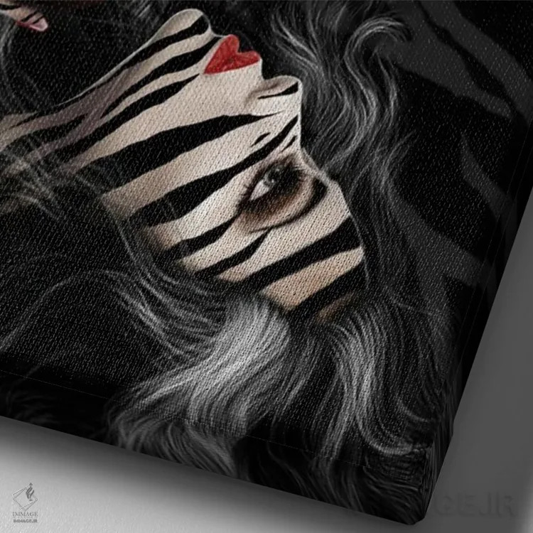 تابلو زمان گورخر اثر بابت ون دن برگ - نمای نزدیک بافت بوم