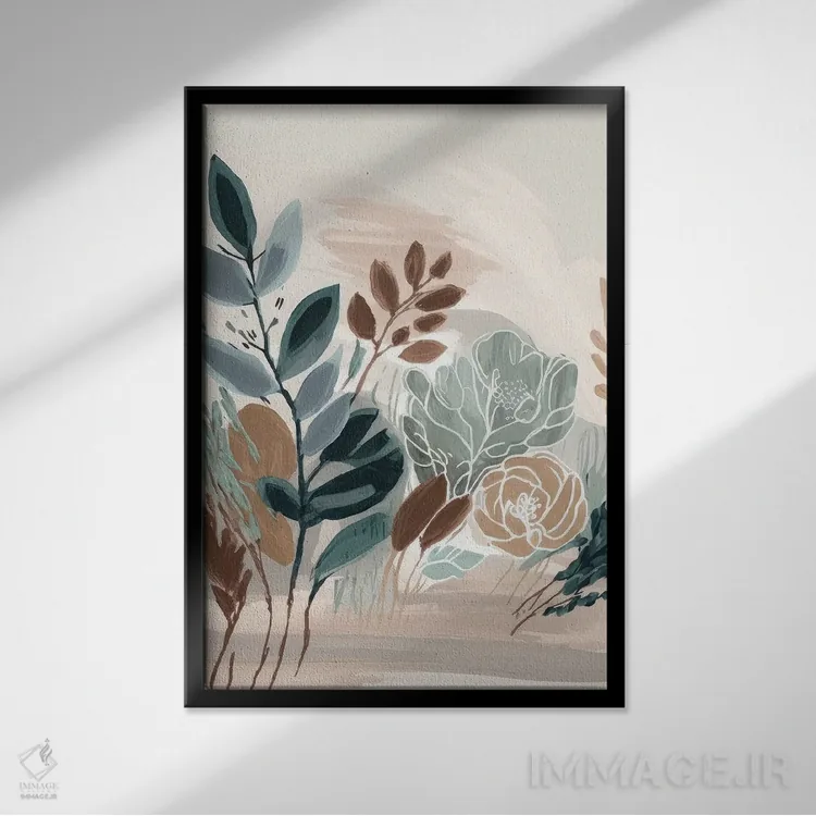 تابلو شکوفهٔ زیبا و نسیموار اثر بلا ایو - نمای قابدار مشکی