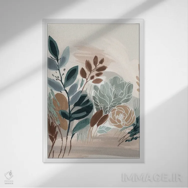 تابلو شکوفهٔ زیبا و نسیموار اثر بلا ایو - نمای قابدار سفید