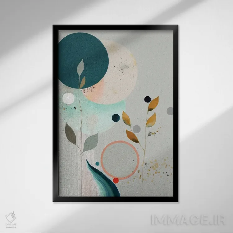 تابلو دایرههای مدرن اثر بلا ایو - نمای قابدار مشکی