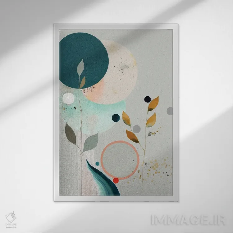 تابلو دایرههای مدرن اثر بلا ایو - نمای قابدار سفید