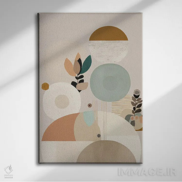 تابلو دایرههای مدرن اثر بلا ایو - نمای روبهرو روی دیوار