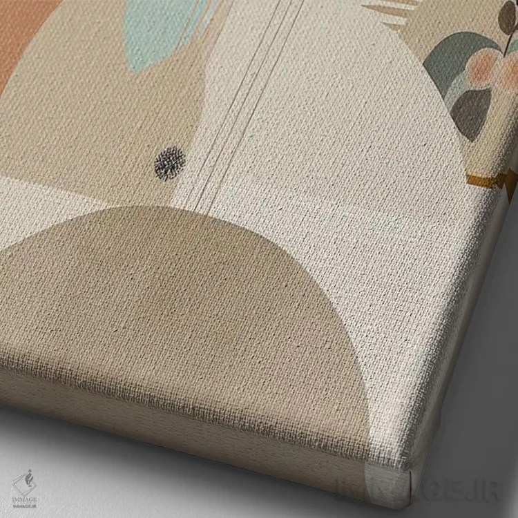 تابلو دایرههای مدرن اثر بلا ایو - نمای نزدیک بافت بوم