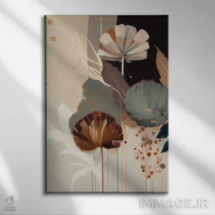 تابلو شکوفهٔ ارگانیک اثر بلا ایو - نمای روبهرو روی دیوار