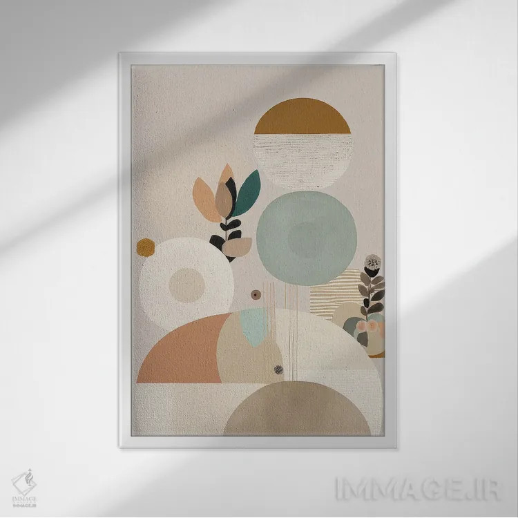 تابلو دایرههای مدرن اثر بلا ایو - نمای قابدار سفید