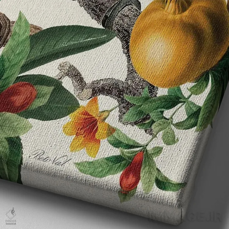 تابلو پدر و دختر اثر بتو وال - نمای نزدیک بافت بوم