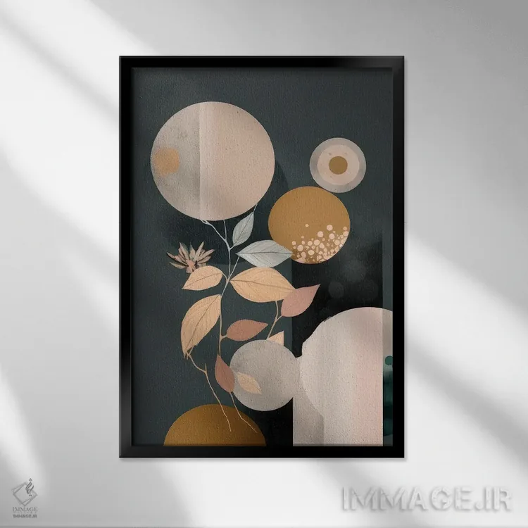 تابلو دایرههای گرگ و میش اثر بلا ایو - نمای قابدار مشکی