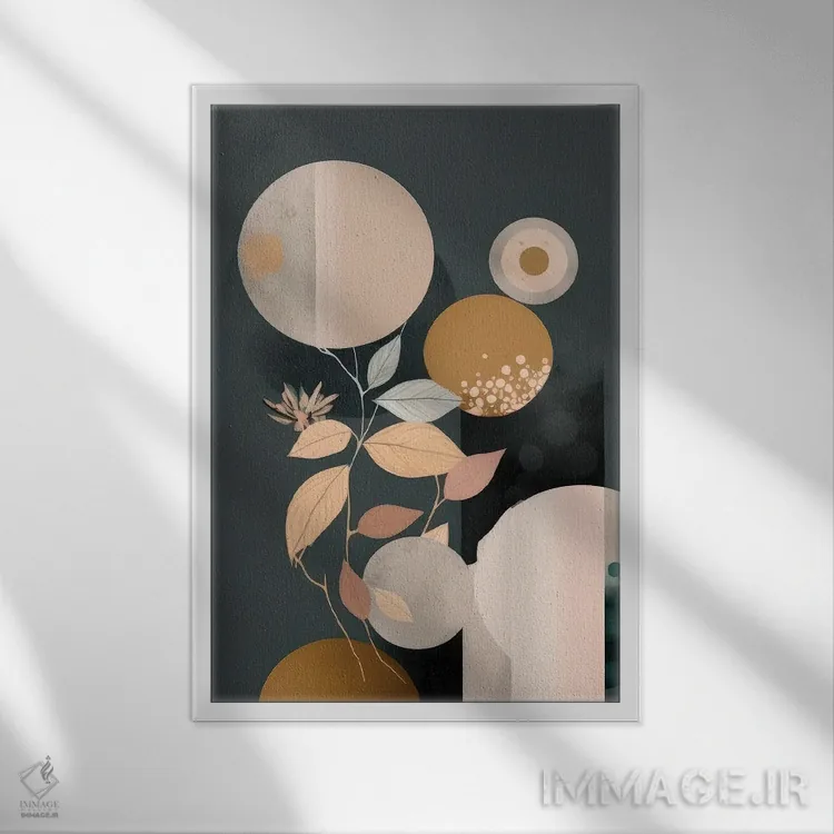 تابلو دایرههای گرگ و میش اثر بلا ایو - نمای قابدار سفید