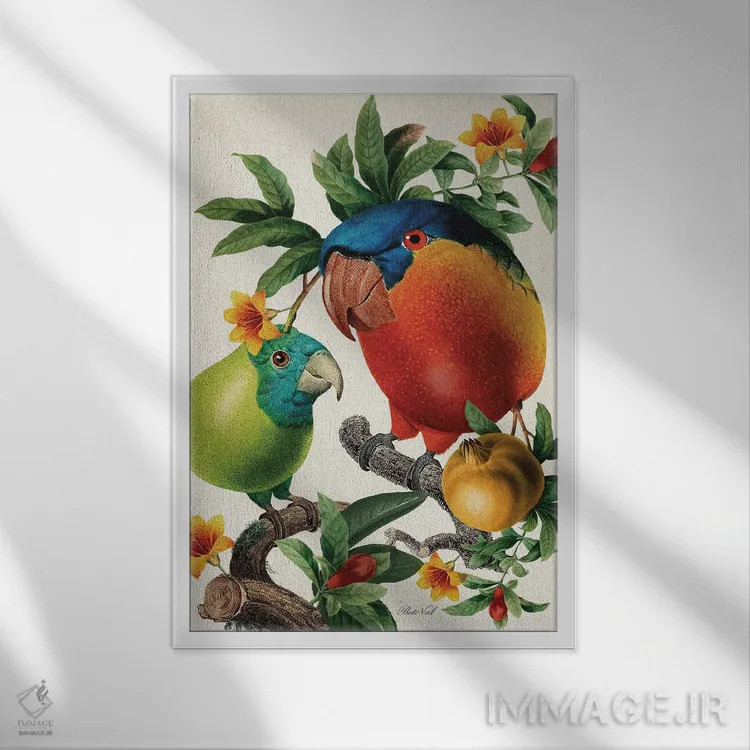 تابلو پدر و دختر اثر بتو وال - نمای قابدار سفید